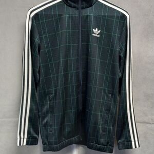 Adidas Men's Black and Green Track Jacket